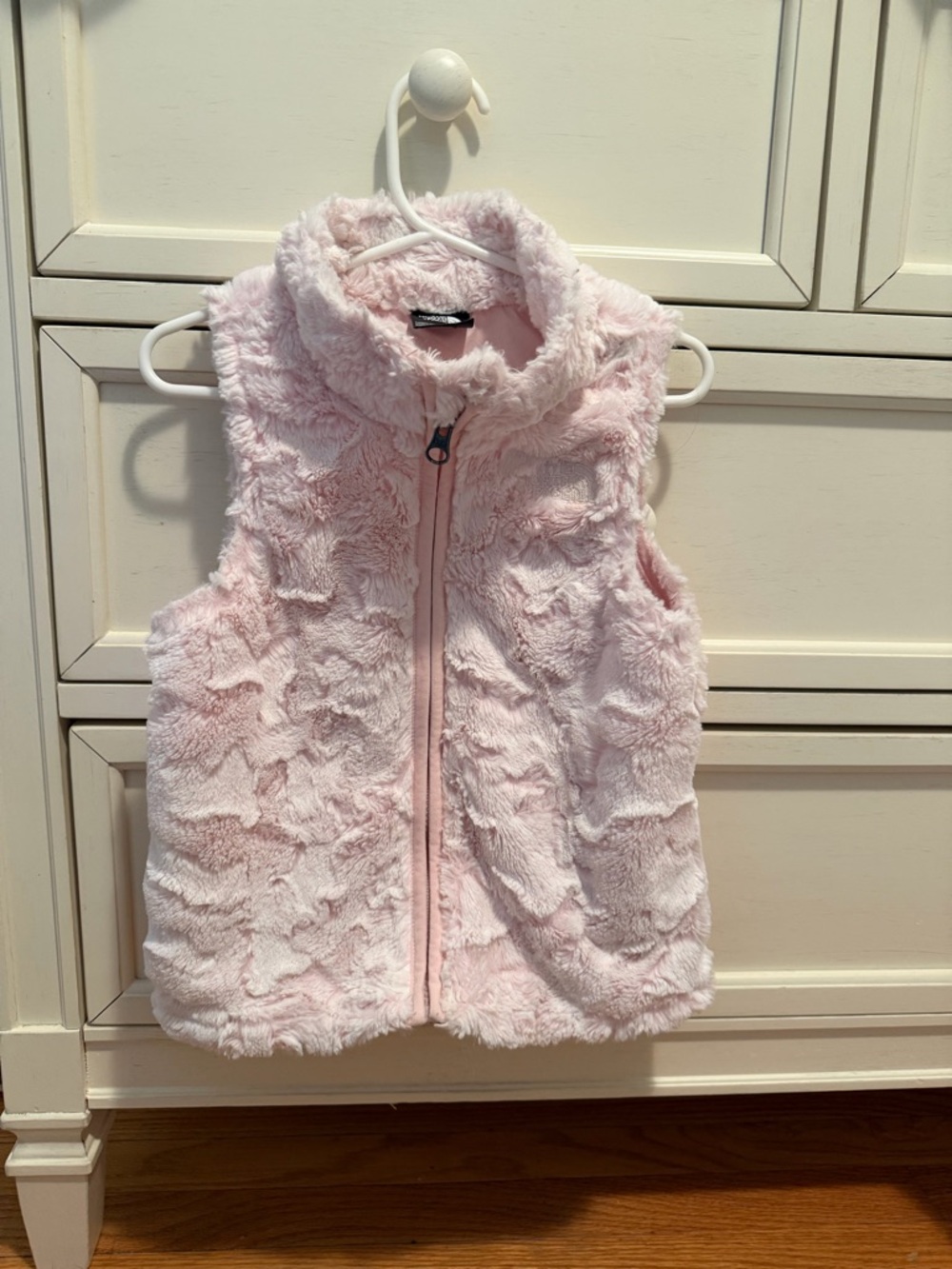The North Face Soft Light Pink Faux Fur Toddler Vest